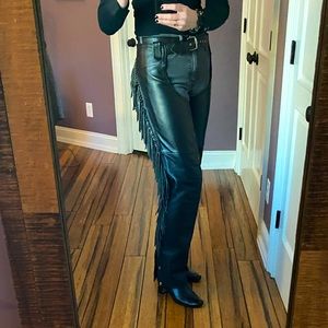 Frontier Leathers Women’s Black Motorcycle Chaps Size Large (L)